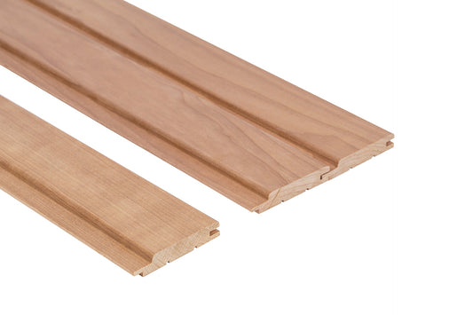 Painel de Sauna STP 15x68mm Álamo Termomodificado close-up.