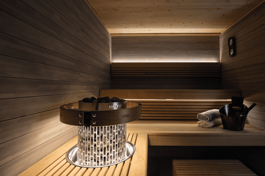 Fita LED para Sauna 5m em ambiente de sauna.