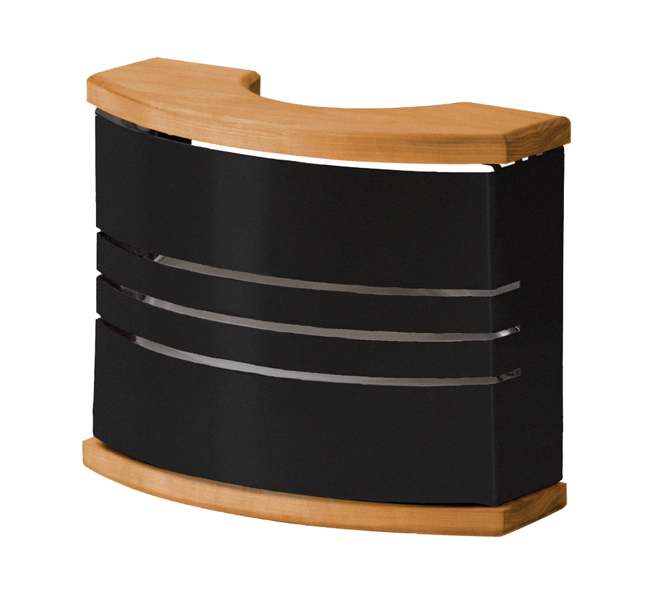 Harvia Legend Lâmpada em mesa de recepção.