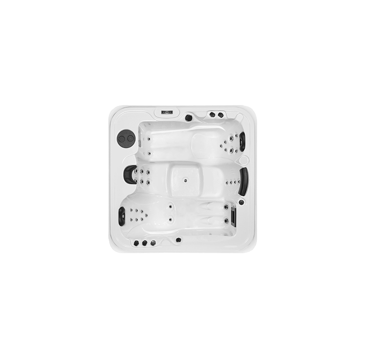 Jacuzzi Exterior Aurora 4 com botões pretos visíveis.