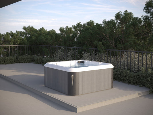 Jacuzzi Exterior Aurora 4 em um pátio.