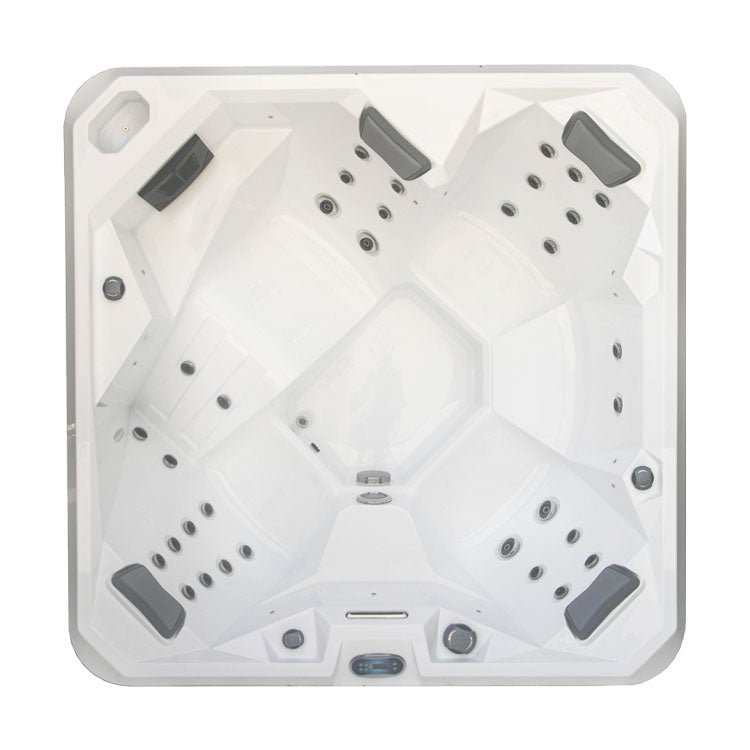 Banheira de hidromassagem Jacuzzi Hydra 200 com alças pretas.