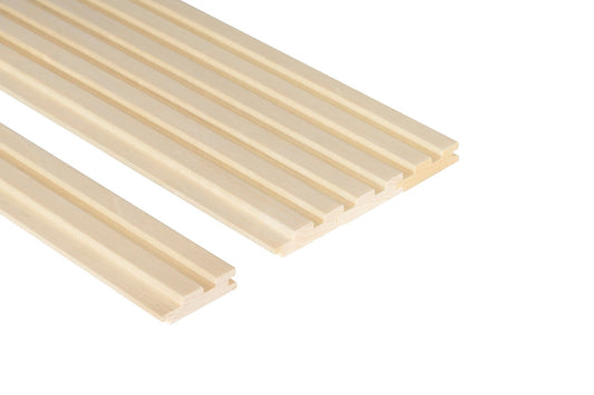 Painel de Sauna Kyte. 15x60mm Álamo (Aspen) – Pacote de 6 peças - Saunamo