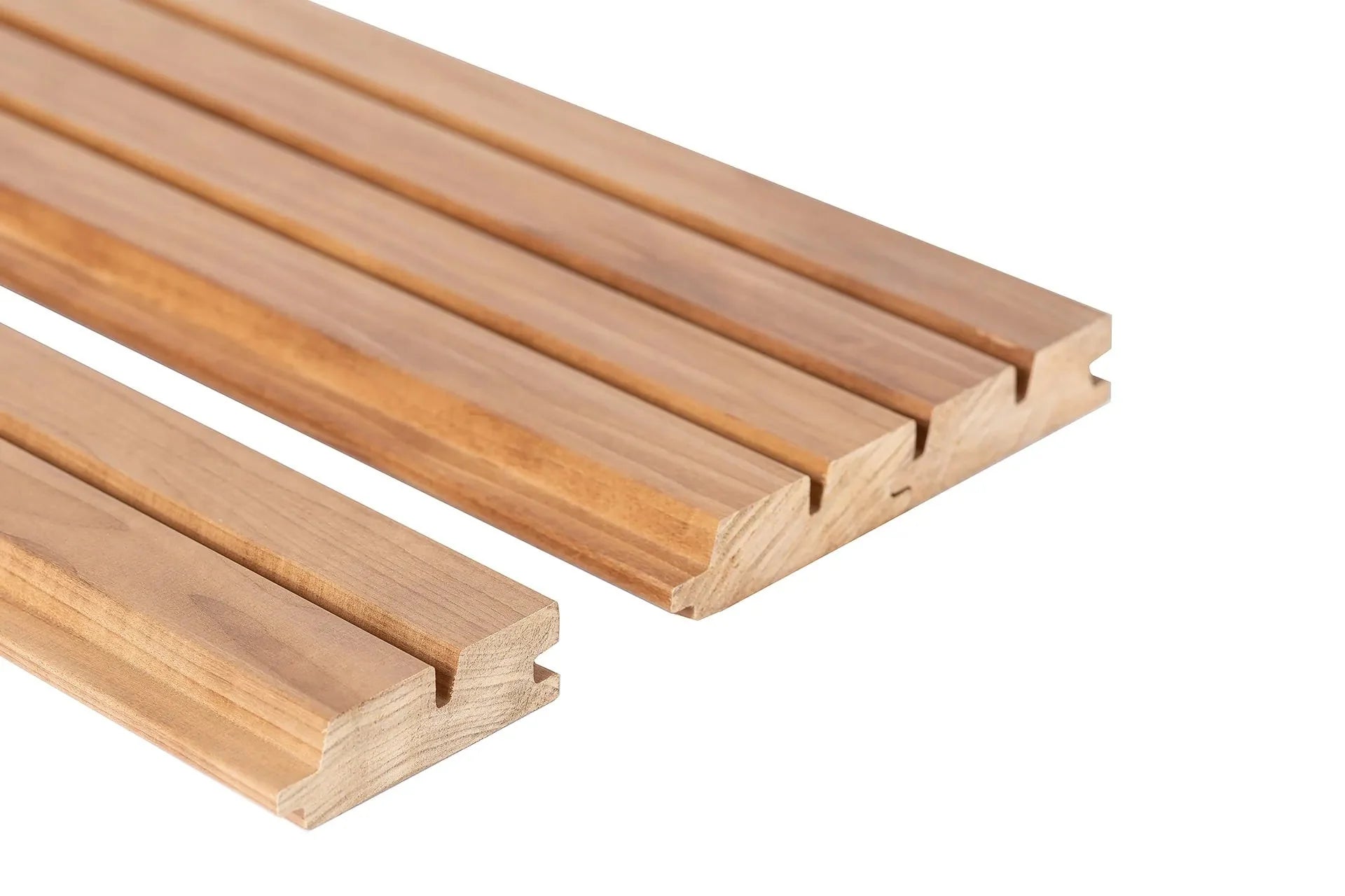 Painel de Sauna ROMBTO 27x90mm Álamo Termomodificado (Thermo Aspen) – Pacote de 4 peças - Saunamo