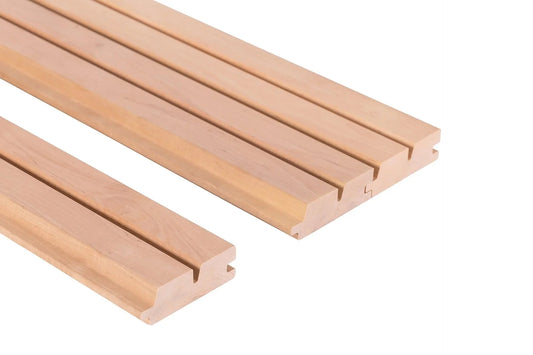 Painel de Sauna ROMBTO 27x90mm Amieiro (Alder) – Pacote de 4 peças - Saunamo