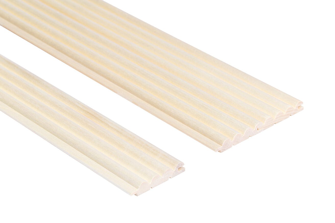 Painel de Sauna SRP 15x82mm Álamo (Aspen) – Pacote de 6 peças - Saunamo