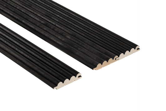 Painel de Sauna SRP black 15x82mm Álamo (Aspen) – Pacote de 6 peças - Saunamo