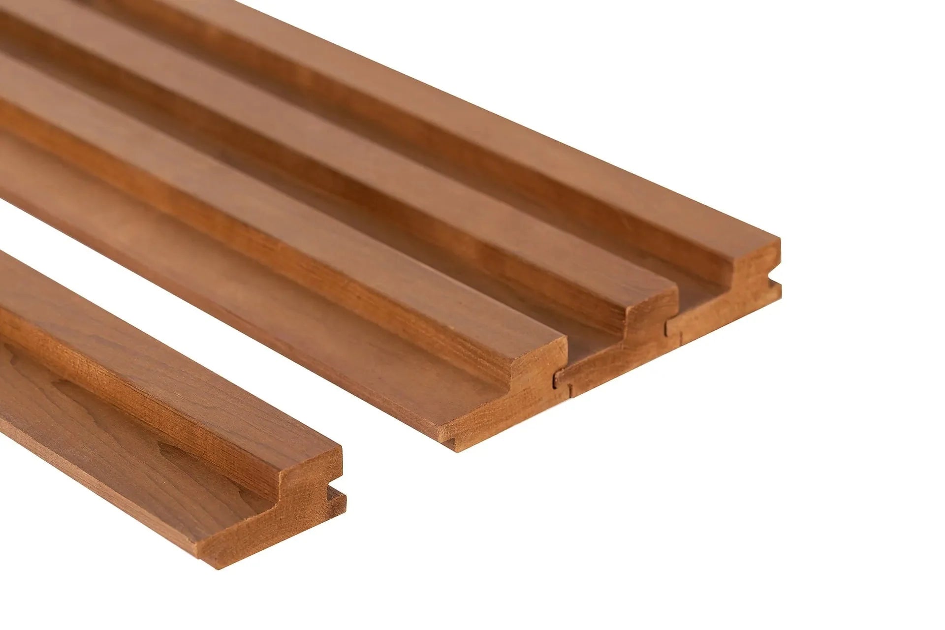 Painel de Sauna STEP 27x64mm Amieiro Termo Escuro (Dark Th. Alder) – Pacote de 4 peças - Saunamo