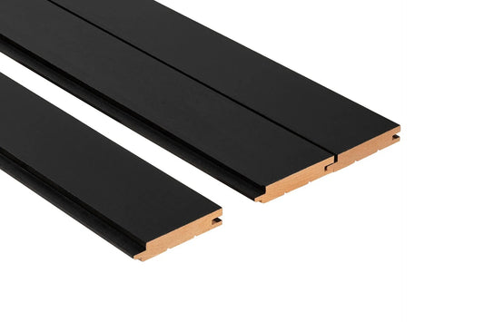 Painel de Sauna STS4 Black 15x90mm Amieiro (Alder) – Pacote de 6 peças - Saunamo
