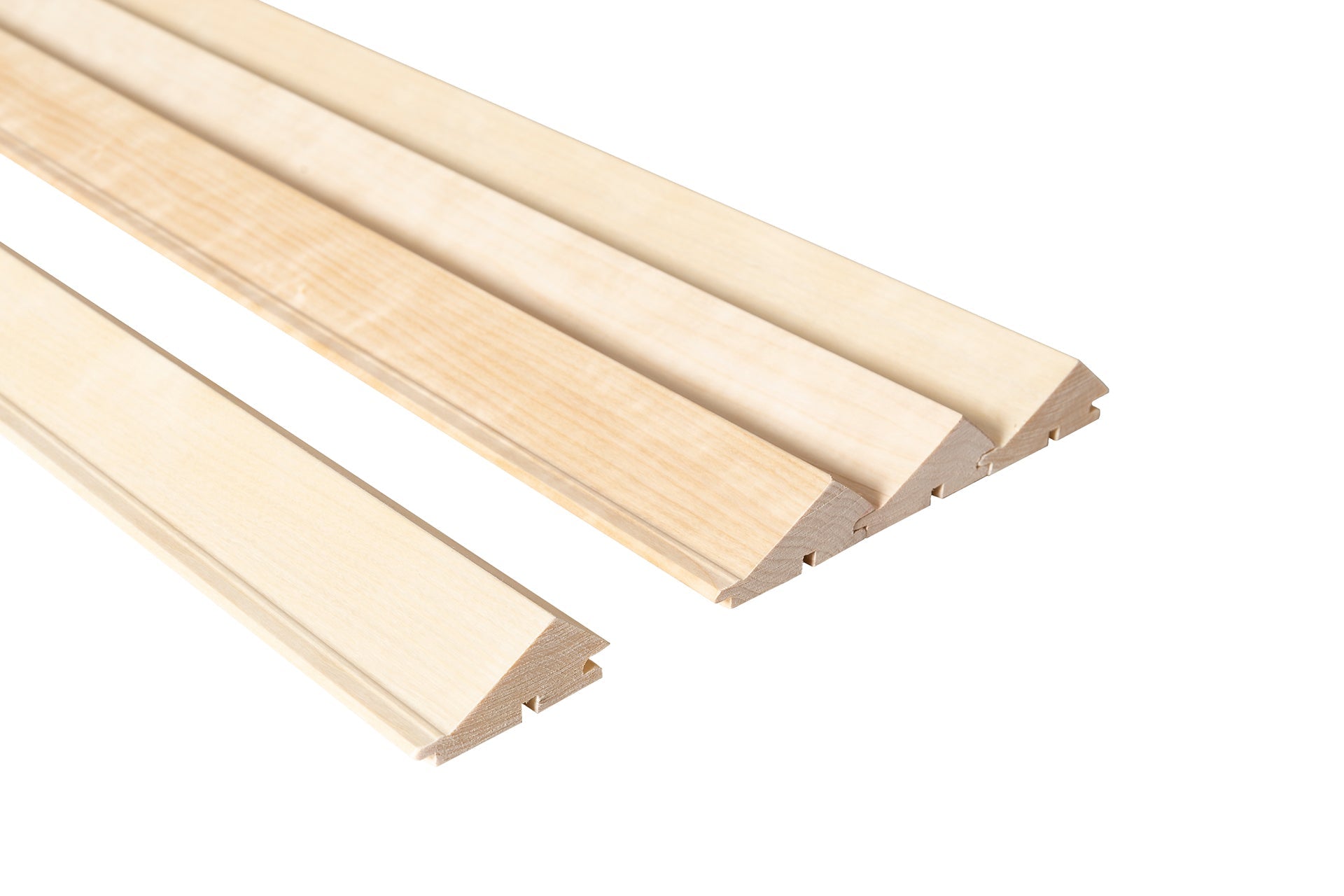 Painel de Sauna WAVE 28x65mm Álamo (Aspen) – Pacote de 4 peças - Saunamo