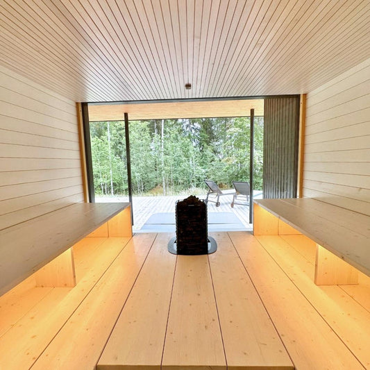 Painel KUULAS 15x120mm (Álamo - Vapor) – Pacote de 6 peças - Saunamo