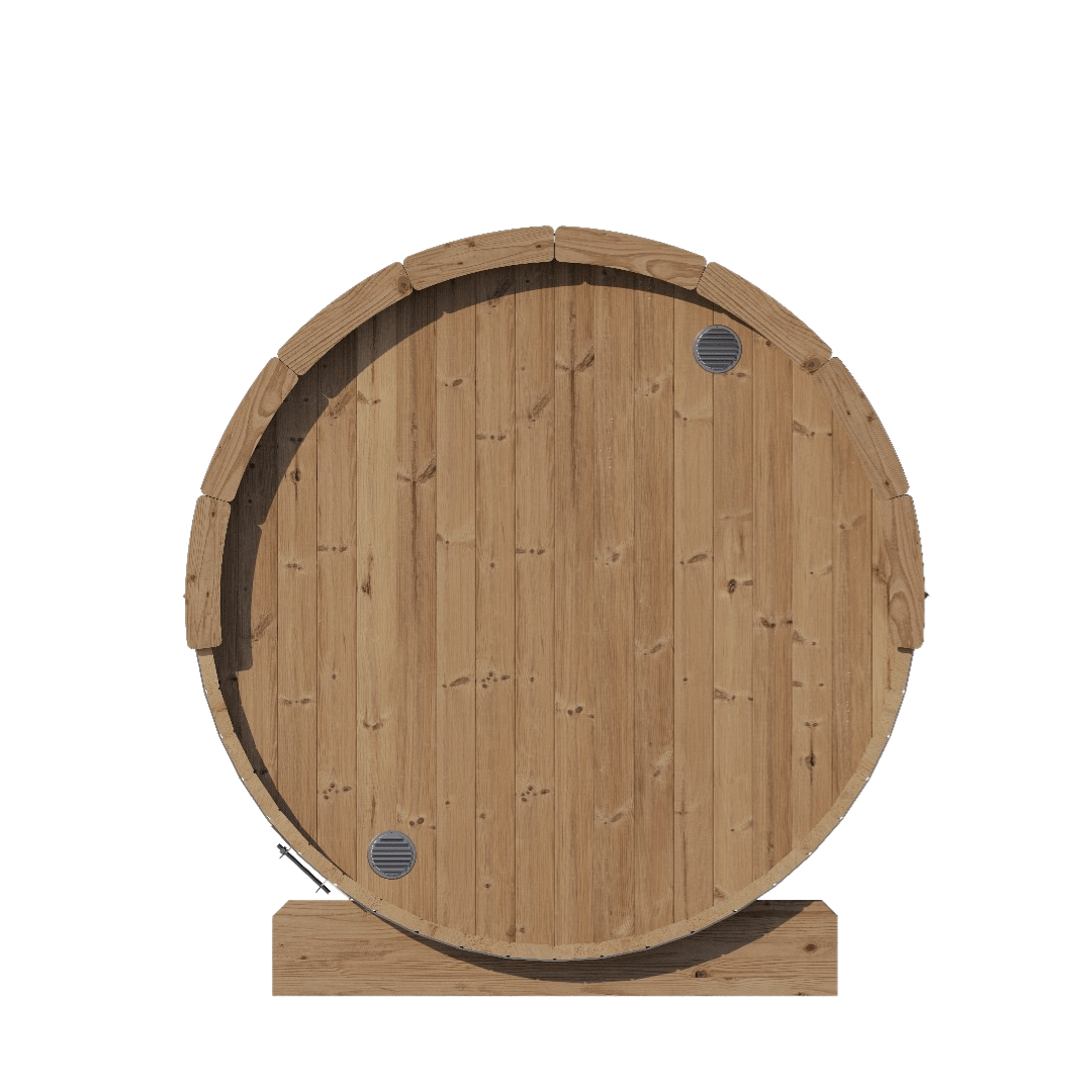 Barril de madeira Parede de fundo em madeira.