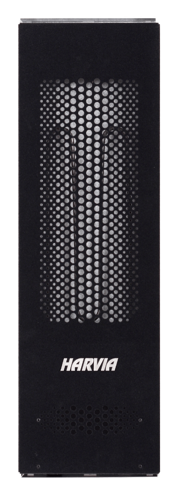 Radiador de infravermelhos Harvia Basic 400 W com superfície metálica perfurada.