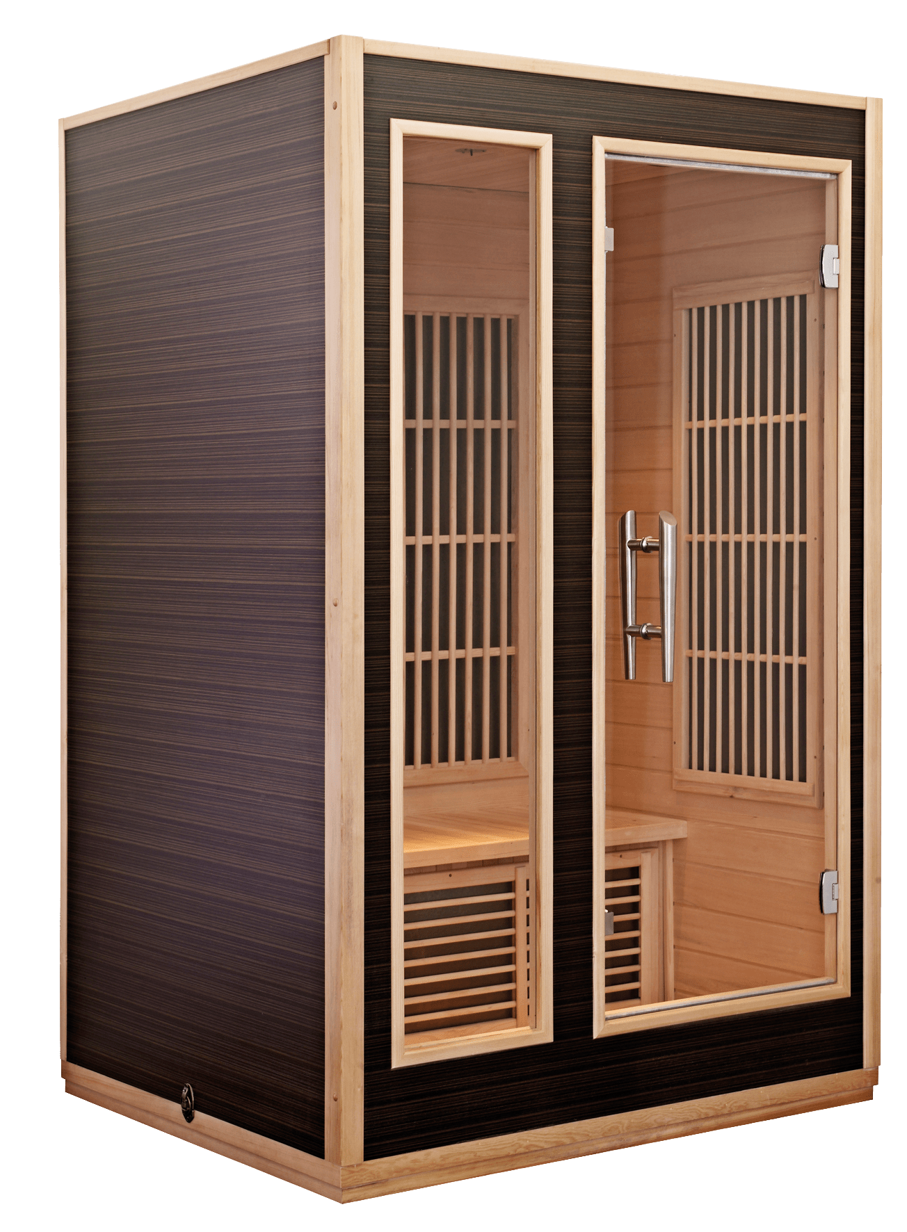 Sauna de Infravermelhos Radiant com portas de vidro.