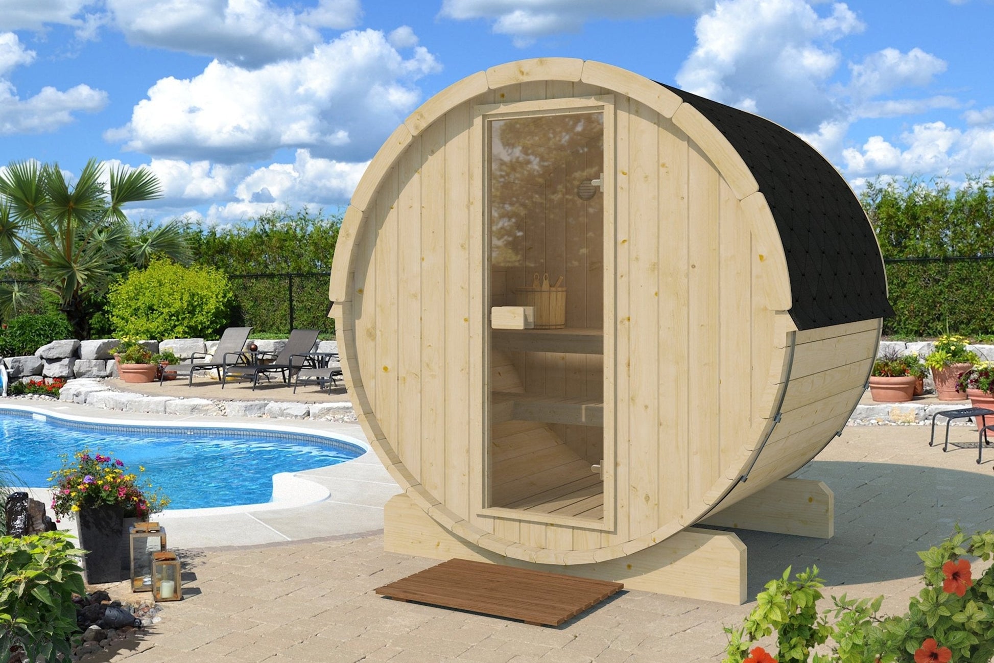Sauna Exterior Barrel 160 - Saunamo