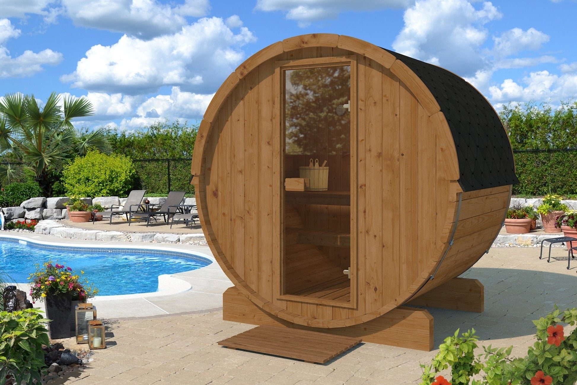 Sauna Exterior Barrel 160 - Saunamo