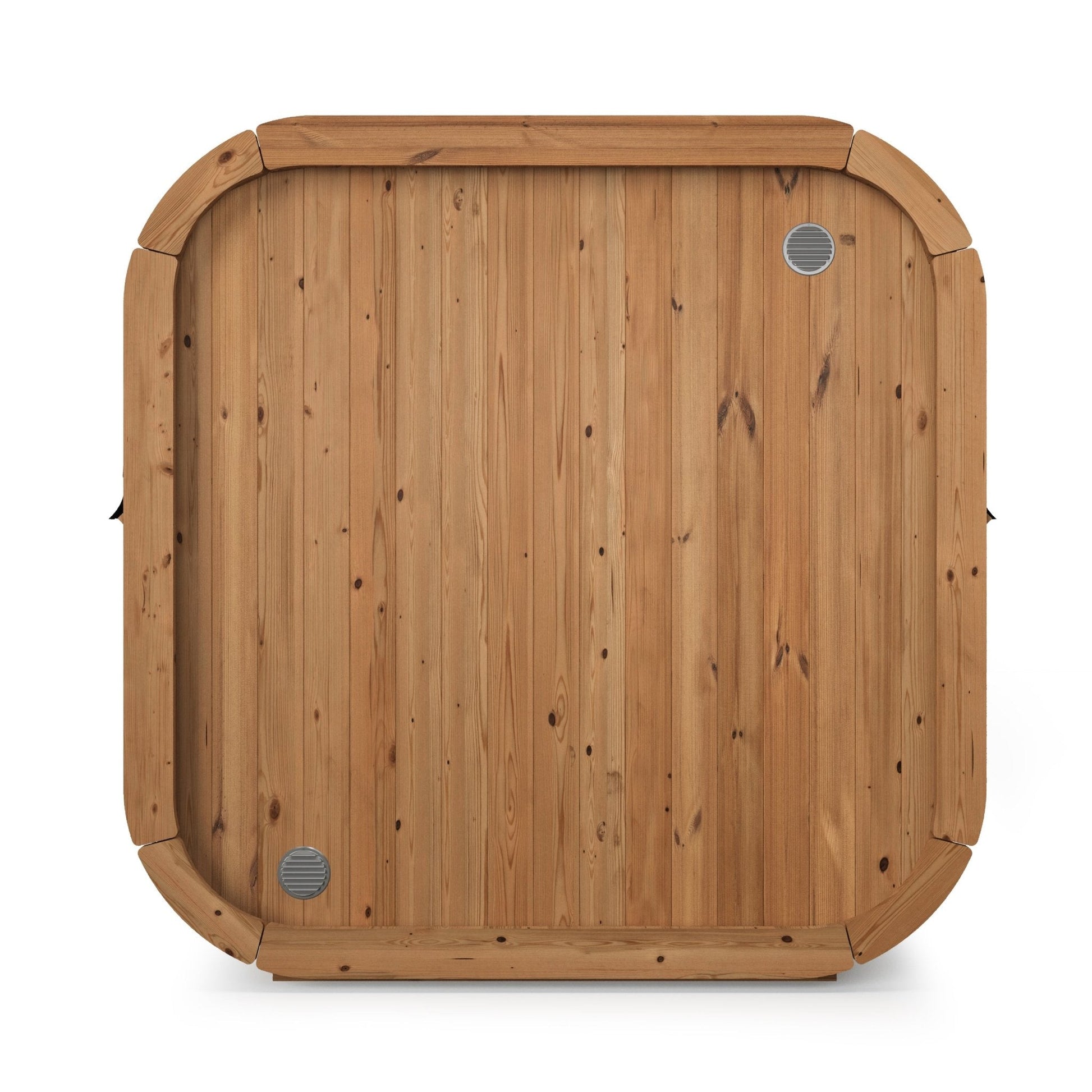 Sauna Exterior Cube 125 com ventilação integrada.