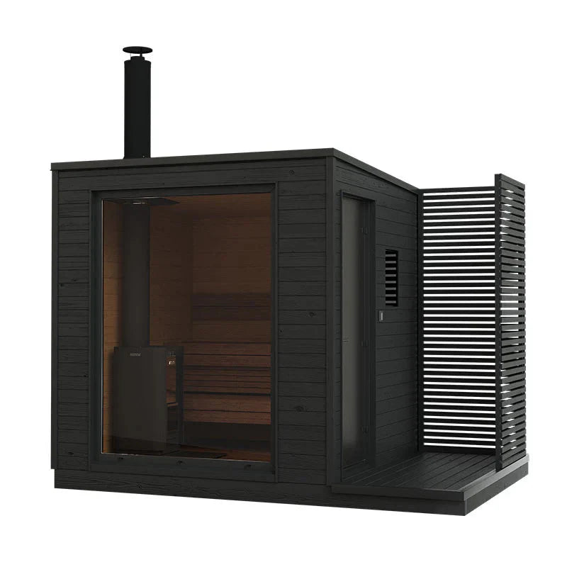 Sauna Externo KUUT a Lenha M com porta de vidro.